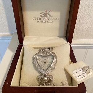 Adele Kaye Heart Shaped Rhinestone Watch